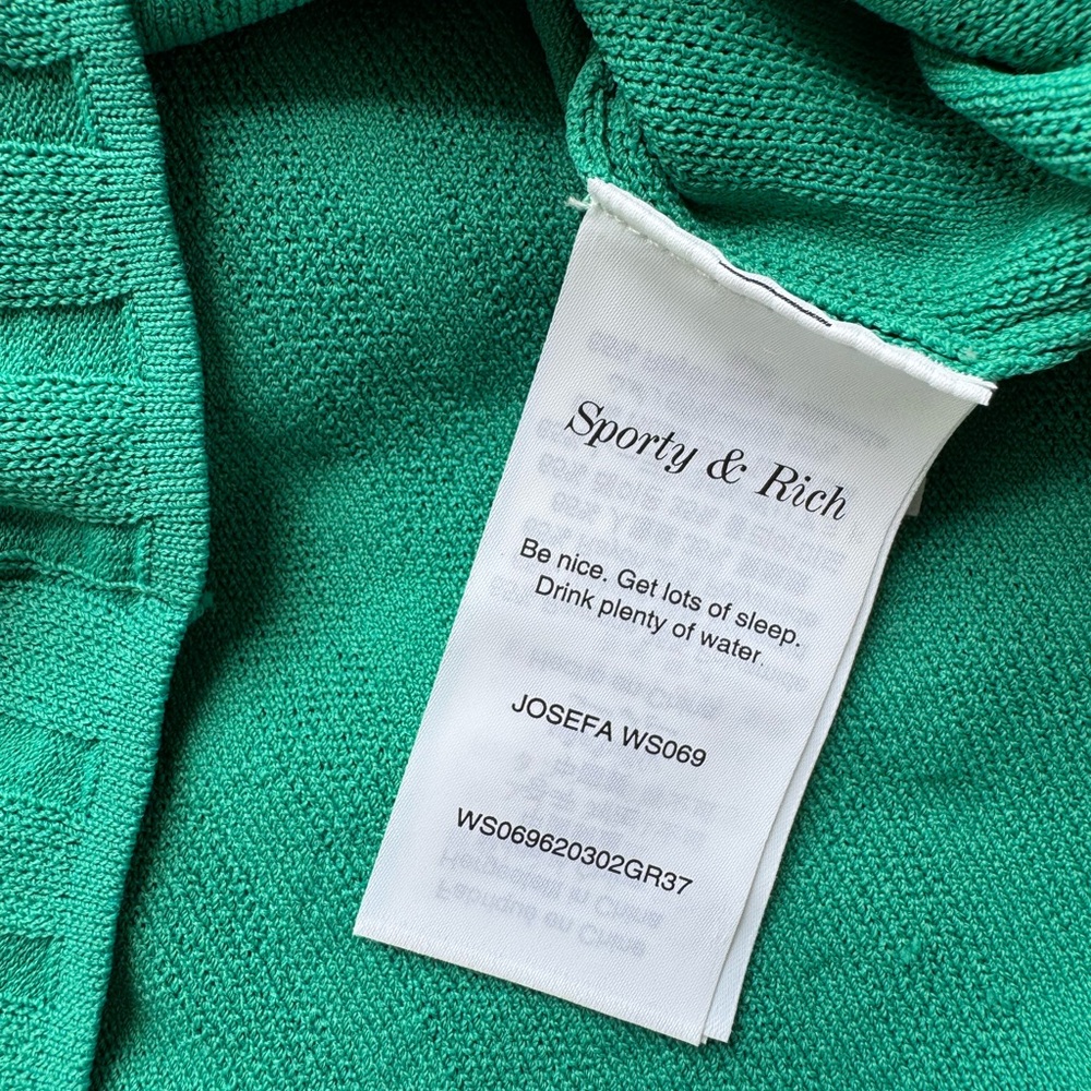 Sporty & Rich Ribbed Polo Top – Spring Green - Picture 9 of 14